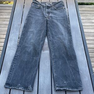 Levi’s Ribcage Straight Jeans Size 27 Washed Black